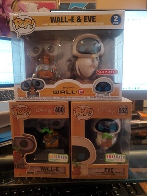 Funko POP LOT Disney Pixar Wall-E and Eve - 2 Pack And Earth Day Exclusives