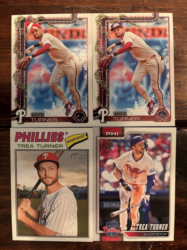 Trea Turner 4 Card LOT! Holiday Variation / Heritage - Philadelphia Phillies