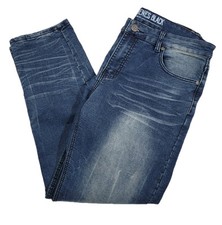 VGB Vintage Genes Black Mens 36x29 Comfort French Terry Slim Fit Denim Blue Jean