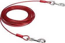 Amazon Basics Dog Tie Out Cable, up to 125 lbs, 230 feet, Red