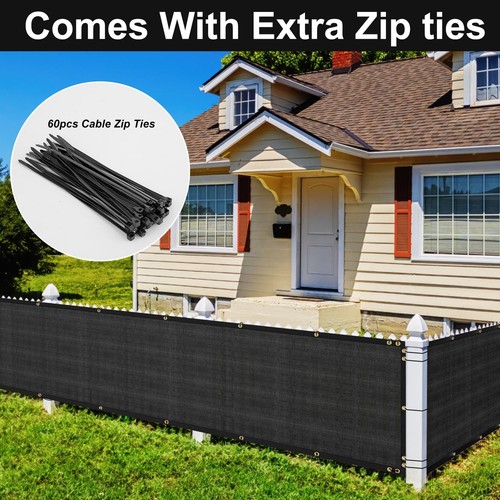 SPORTYOUTH 3ft x 50ft Fence Privacy Screen, Black Heavy Duty Windscreen with ... - Picture 7 of 9