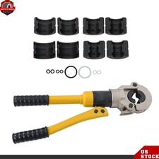 Copper Tube Fittings Crimping Tool Hydraulic Pipe Cutter w/1/2'' 3/4'' 1'' Jaw