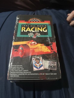 1992 All World Racing Sealed Trading Card Box 36 Packs Unopened Indy Car Cards