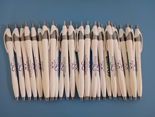 30ct Lot Misprint Retractable Click Pen Javalina White with Gray Trim
