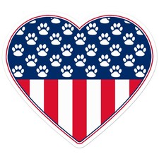 USA Flag Dog Paw Prints - Vinyl Decal Sticker - Car Window Laptop - ebn9206