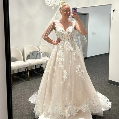 Croatia Luxury A-Line Netting Wedding Dresses Tank Delicate Applique  Marriage | eBay