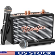 Wireless Karaoke Machine Portable Bluetooth Speaker Dual Mics Home Party Music