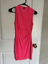 Windsor Women’s Hot Pink Sleeveless Dress With Mid-drift Cut-out Size Medium