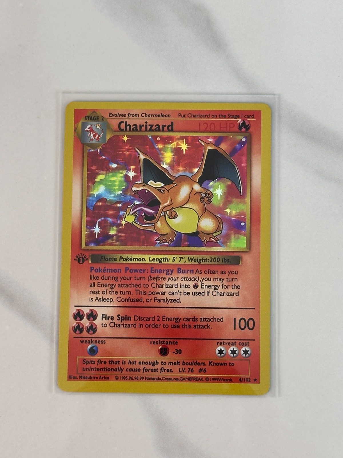 Charizard 4/102 Base Set Unlimited Holo Rare 1999 Pokemon Card