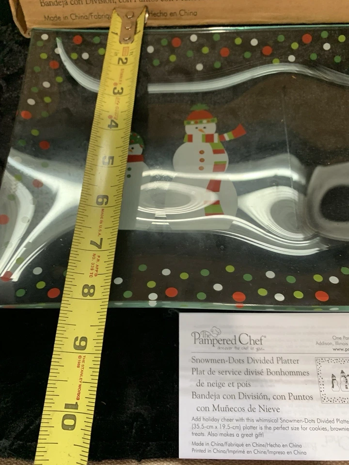 Plato dividido Pampered Chef Snowmen Dotes. Foto 2 de 3