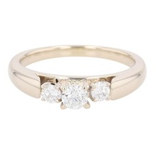 .44ctw Round Cut Diamond Three-Stone Engagement Ring 14k White Gold Size 7