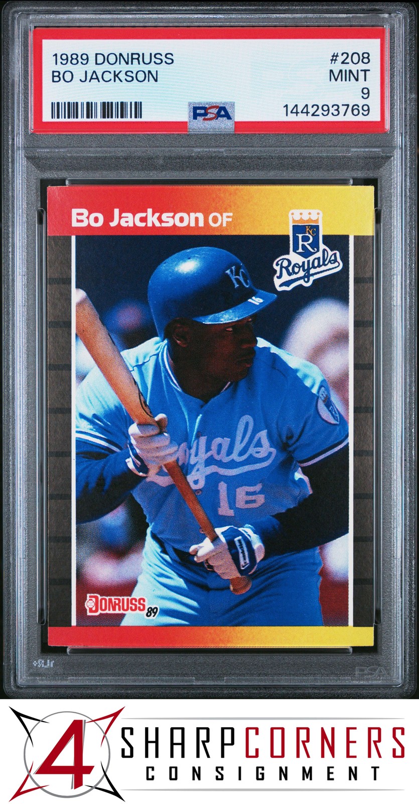 1989 DONRUSS #208 BO JACKSON ROYALS PSA 9
