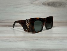 Yves Saint Laurent YSL M119 Blaze Tortoise With Green Lens Sunglasses Ships Now 