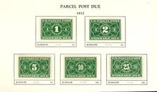 U.S. "PARCEL POST" STAMP ~ JQ1-JQ5 ~ MINT HINGED ~ VF
