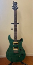 Chitarra elettrica PRS SE Custom 24 2009 Flame Top verde smeraldo luna intarsio testata