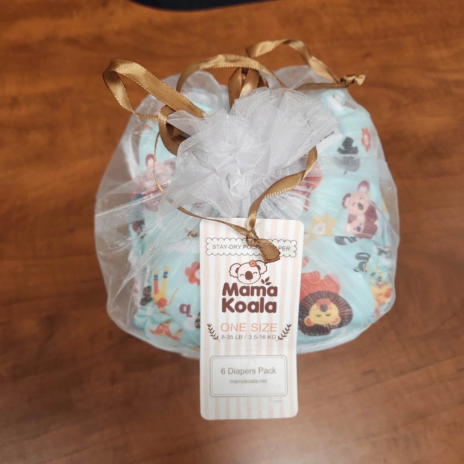 Mama Koala Washable Cloth Diapers NEW Package Of 6 One Size 8-35lb Jagger