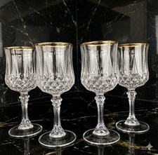 Cristal d'Arques Longchamp Gold Rim Crystal Wine Goblets Set of 4 — listing 6