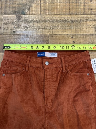 Old Navy Higher High Rise Flare Stretch Rust Corduroy Pants Size 10 Petite NWT - Picture 10 of 13