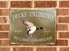 Ducks Unlimited-Since 1937 HOME/GARAGE TIN SIGN Vintage Mallard Duck 12.5x16"