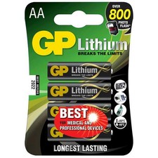 Gp Batteries Blister 4 Batterie Litio Stilo AA 1,5V/15LF Longest Lasting