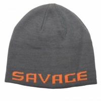 Savage Gear Logo Beanie One Size Rock Grey Orange Strick Winter MüTze 73738