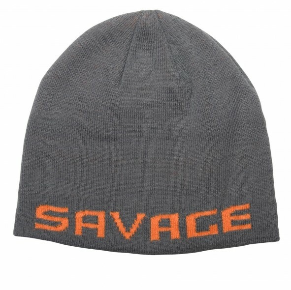 Savage Gear Logo Beanie One Size Rock Grey Orange Strick Winter MüTze 73738-image