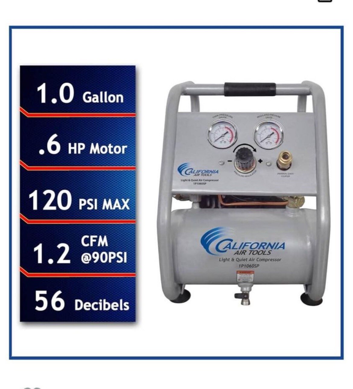 California Air Tools 2010A Ultra Quiet Oil-Free Air Compressor - Blemished
