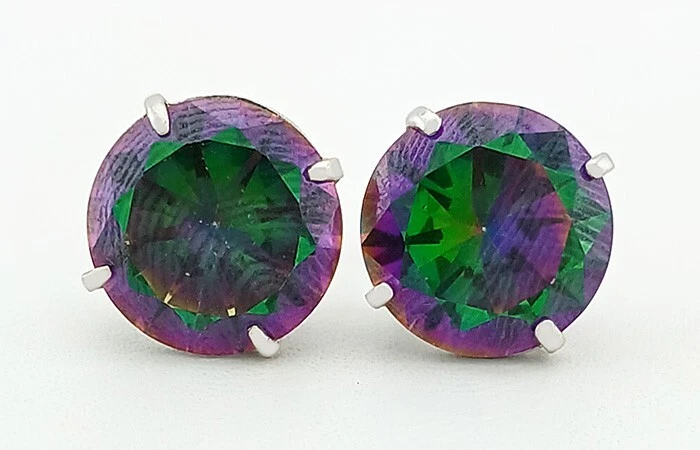 PENDIENTES TOPACIO MÍSTICO 8,46 Cts PIEDRAS PRECIOSAS ORO BLANCO 14K **Nuevos con etiqueta ** Foto 3 de 4