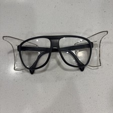 Vintage GFT Safety Glasses plastic Aviator Sunglasses, Black, 5 1/2" arms, Z87