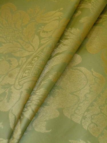 Beacon Hill Leaf Stencil Mint Julep Damask Fabric - Picture 9 of 14