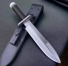 CUSTOM HANDMADE D2 TOOL STEEL HUNTING BOWIE KNIFE SURVIVAL CAMPING KNIFE
