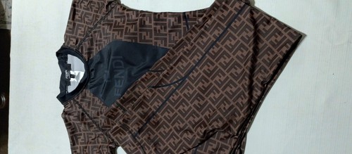 SET!! Size S FF Active wear short sleeve top with pants  FF Monogram  - Afbeelding 4 van 10