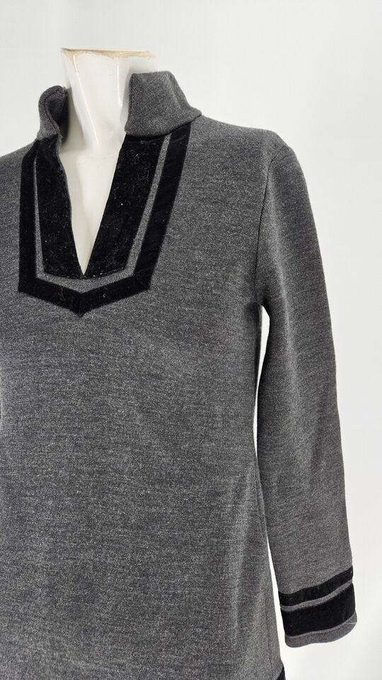 4343 Soft Surroundings Sweater Women's Gray Black Pullover Tunic Top XS ...