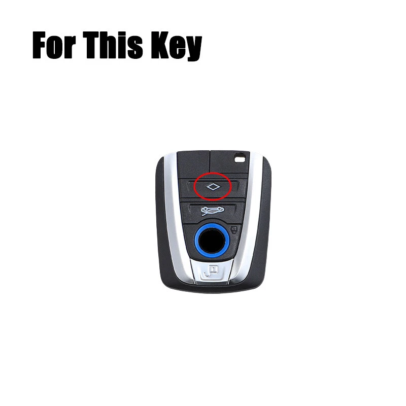 For BMW i3 i8 Series Zinc Alloy Leather Car Smart Remote Key Case Cover Holder Foto 2 de 4