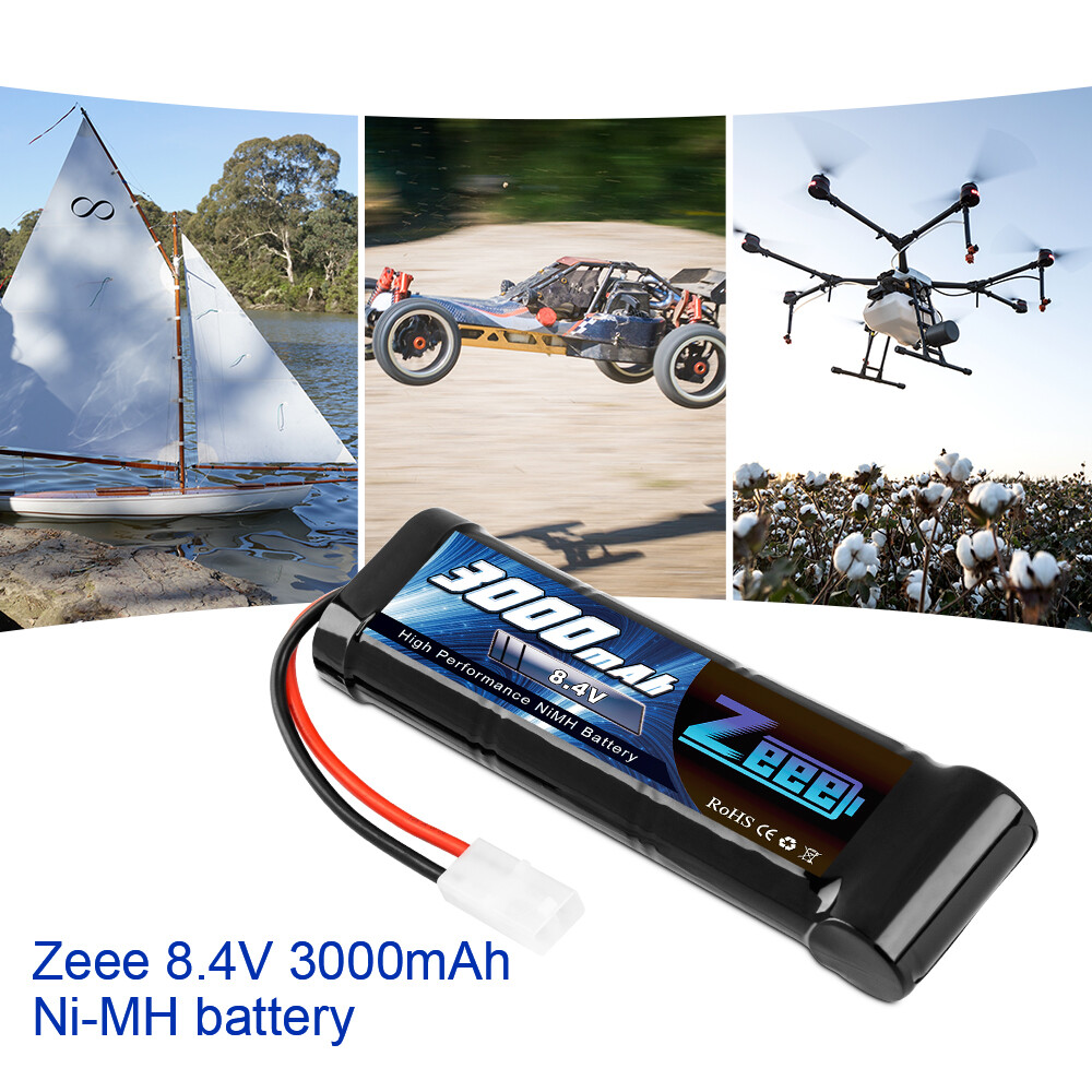 2PCS ZEEE 3000mAh 8.4V Ni-MH Battery Tamiya Plug for RC HPI Kyosho Car Truck 