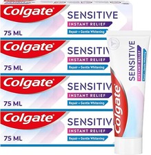 COLGATE Sensitive Instant Relief Repair + Gentle Whitening Toothpaste 4x75ml 43.30 per litre