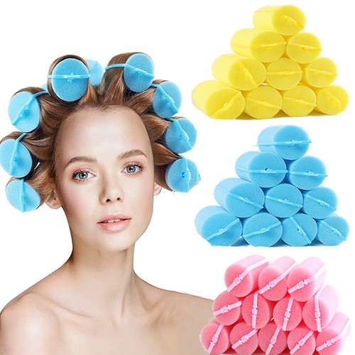 12X Soft Sponge Hair Curlers Foam Comfortable Sleep In Styling Wave