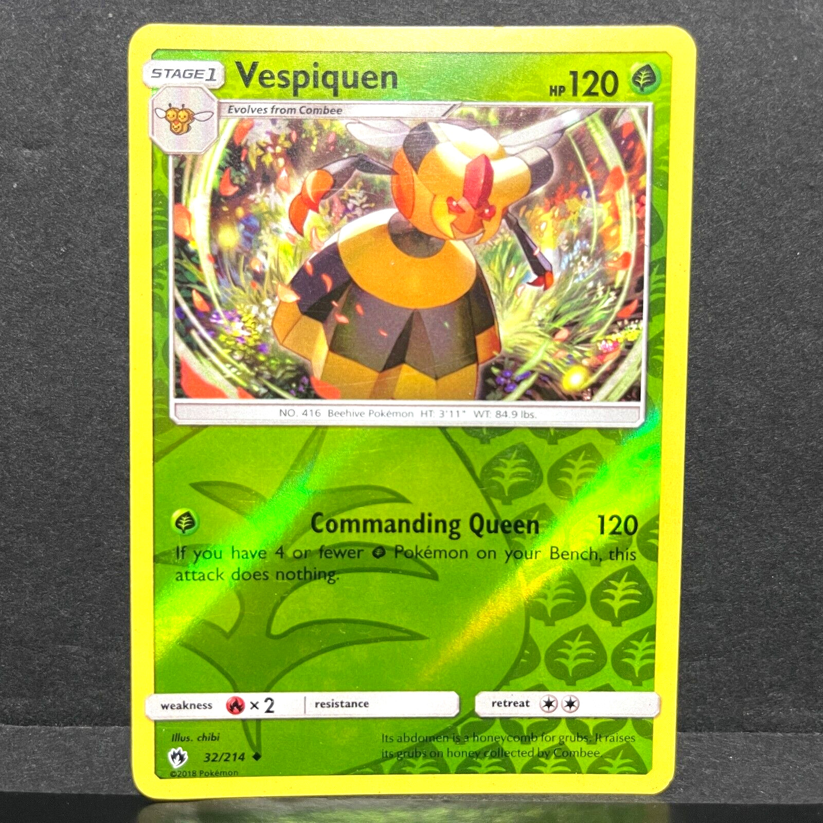 2018 POKEMON LOST THUNDER VESPIQUEN 32/214 REVERSE HOLO (UNCOMMON)
