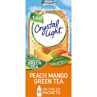 Crystal Light Peach Mango Green Tea Naturally Flavored Powdered Drink Mix 10 ct