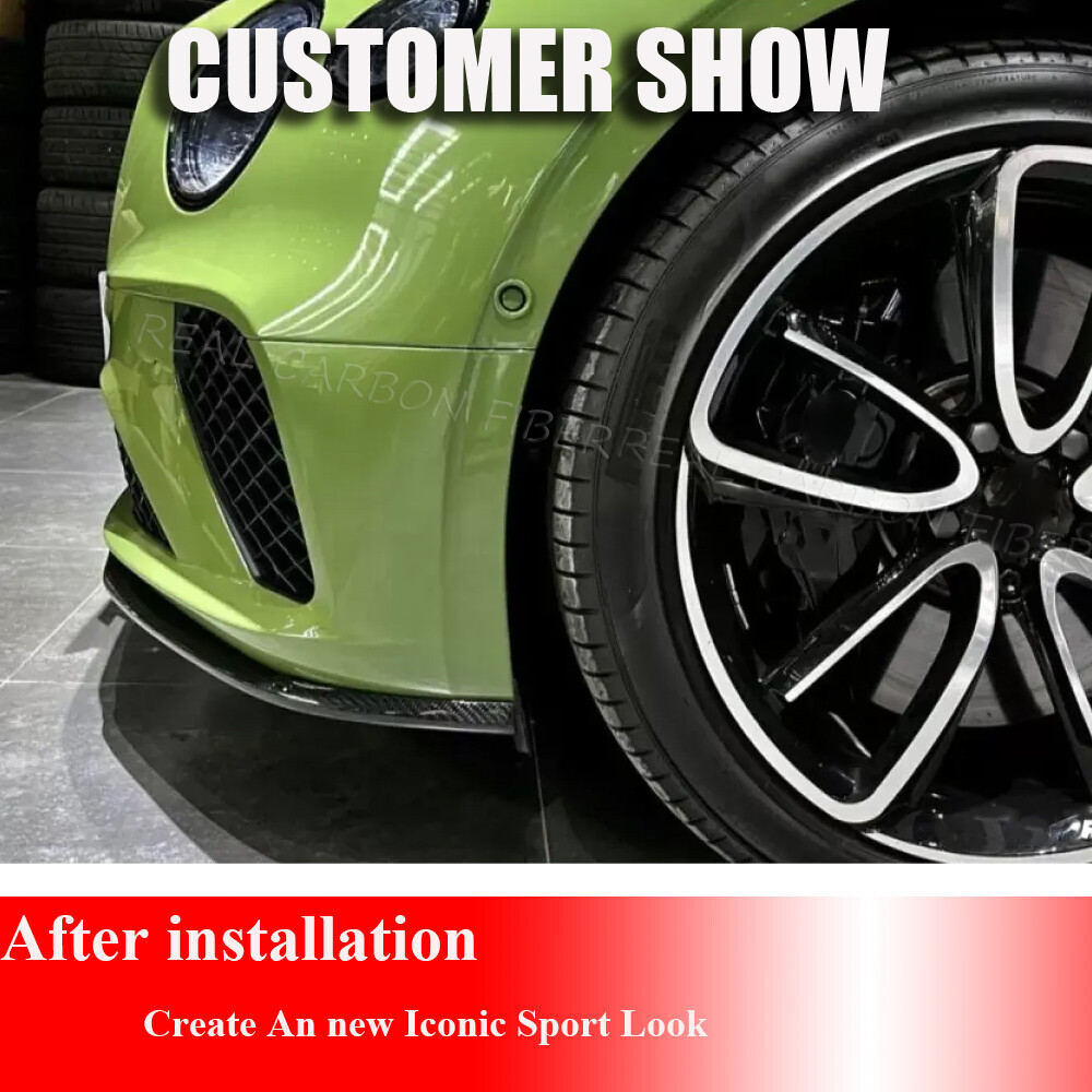 For Bentley Continental GT 2018-24 REAL CARBON Front Bumper Lip Spoiler BODYKIT
