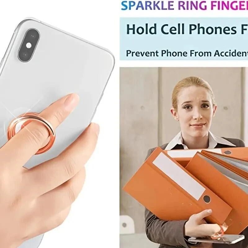 Universal 360° Ultra-thin Finger Ring Colorful Round Cell Phone Holder Stand New - Image 3 of 4