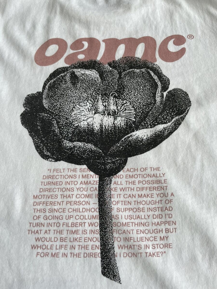 OAMC Graphic Pocket T Shirt Flower Cotton White S