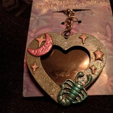 Friends Forever Scorpion Scorpio Keychain Moon Stars Heart Glitter