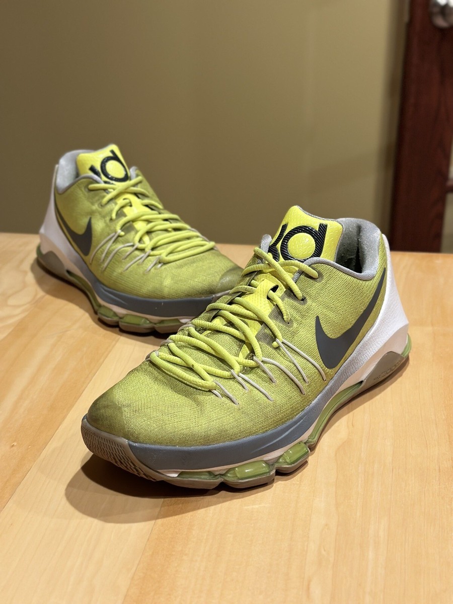 Nike Men's Zoom KD White Flyweave Gold Metallic Swoosh Size 10