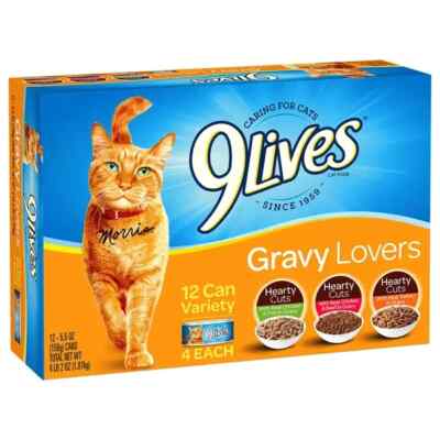9 Lives Gravy Lovers Wet Cat Food Variety Pack, 5.5 Ounce Pack of 12