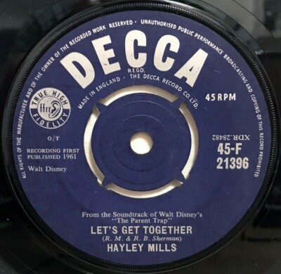 HAYLEY MILLS - Let's get together -  Walt Disney's The Parent Trap