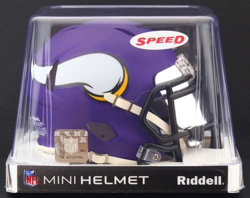 Mini Casco Minnesota Vikings NFL - Replica Riddell Speed, Da Collezione, Altezza 5.1 Cm