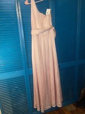 NEW Vera Wang White Blush Pink Floor Length Gown Formal 14 NWT $199