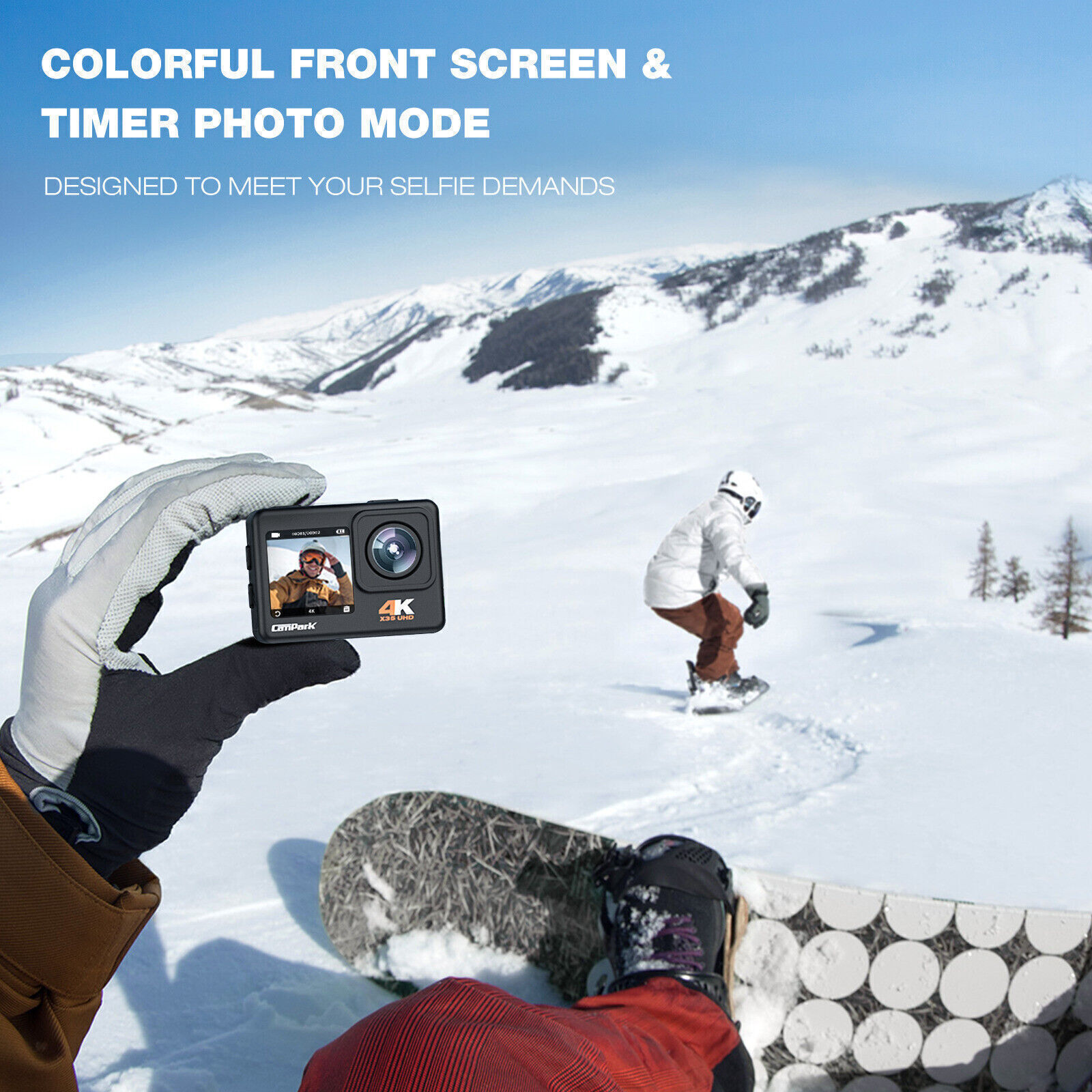 Campark 4K 24MP Dual Screen Action Camera Waterproof EIS WIFI