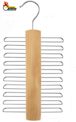 Tie Rack Holder,Premium Wooden Necktie and Belt Hanger,Rotate to Organizer and S